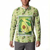 Aloha Hawaii Avocado Button Sweatshirt Hawaiian Fruit Stylized Stamp LT14 - Polynesian Pride