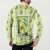 Aloha Hawaii Avocado Button Sweatshirt Hawaiian Fruit Stylized Stamp LT14 - Polynesian Pride