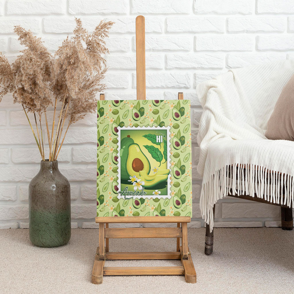 Aloha Hawaii Avocado Canvas Wall Art Hawaiian Fruit Stylized Stamp LT14 - Polynesian Pride