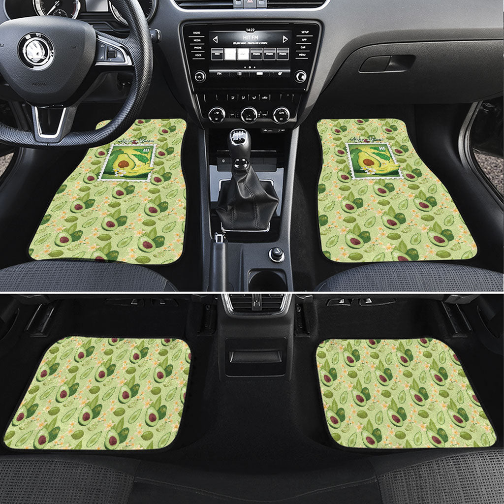 Aloha Hawaii Avocado Car Mats Hawaiian Fruit Stylized Stamp LT14 Set 4pcs Green - Polynesian Pride