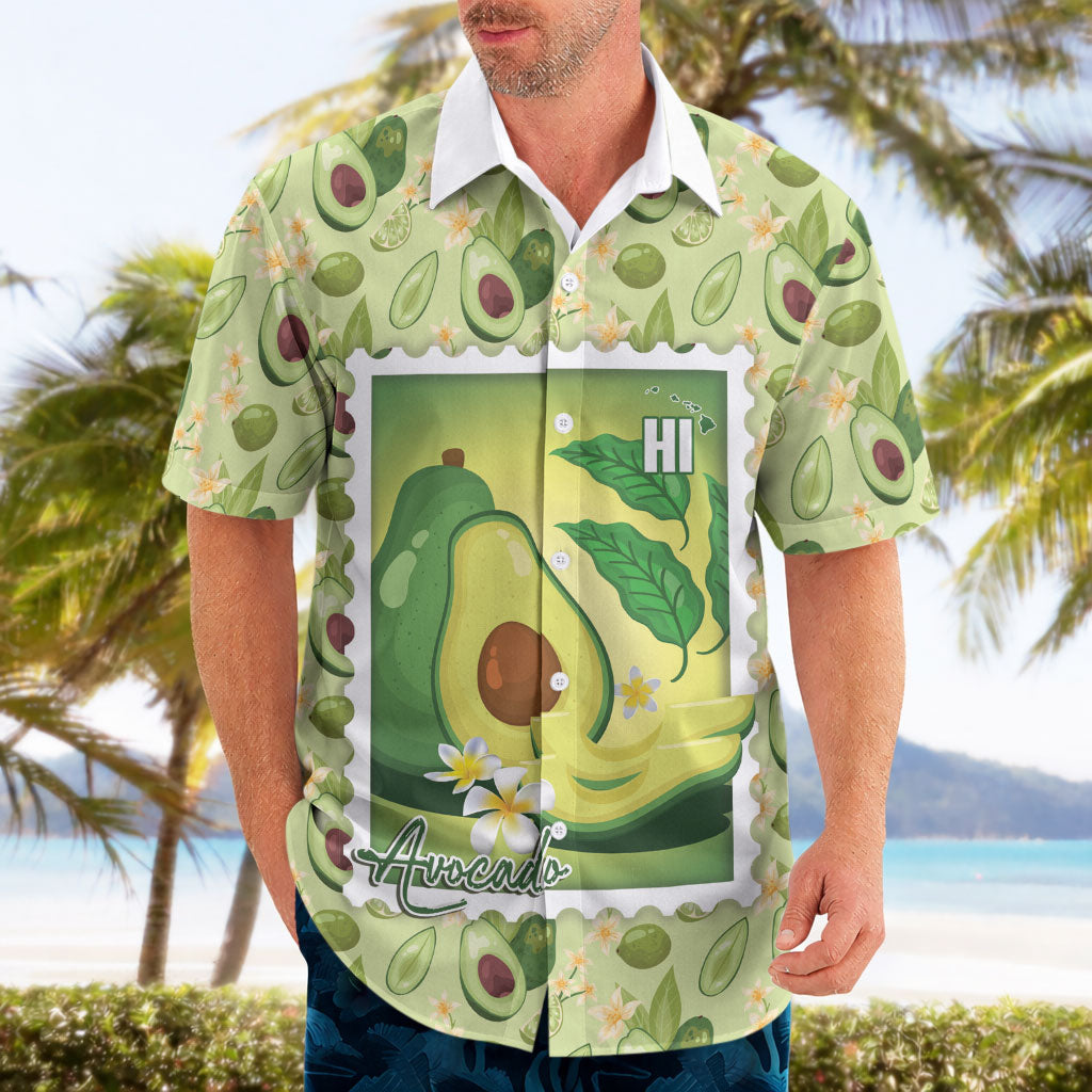 Aloha Hawaii Avocado Hawaiian Shirt Hawaiian Fruit Stylized Stamp LT14 - Polynesian Pride
