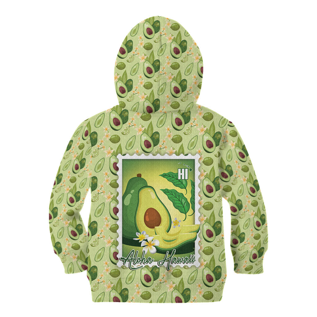 Aloha Hawaii Avocado Kid Hoodie Hawaiian Fruit Stylized Stamp LT14 - Polynesian Pride