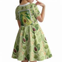 Aloha Hawaii Avocado Kid Short Sleeve Dress Hawaiian Fruit Stylized Stamp LT14 - Polynesian Pride