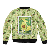 Aloha Hawaii Avocado Sleeve Zip Bomber Jacket Hawaiian Fruit Stylized Stamp LT14 - Polynesian Pride