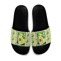Aloha Hawaii Avocado Slide Sandals Hawaiian Fruit Stylized Stamp LT14 Green - Polynesian Pride