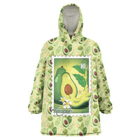 Aloha Hawaii Avocado Wearable Blanket Hoodie Hawaiian Fruit Stylized Stamp LT14 One Size Green - Polynesian Pride