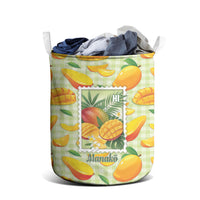 Aloha Hawaii Manako Palaka Motifs Laundry Basket Hawaiian Mango Stylized Stamp LT14 - Polynesian Pride