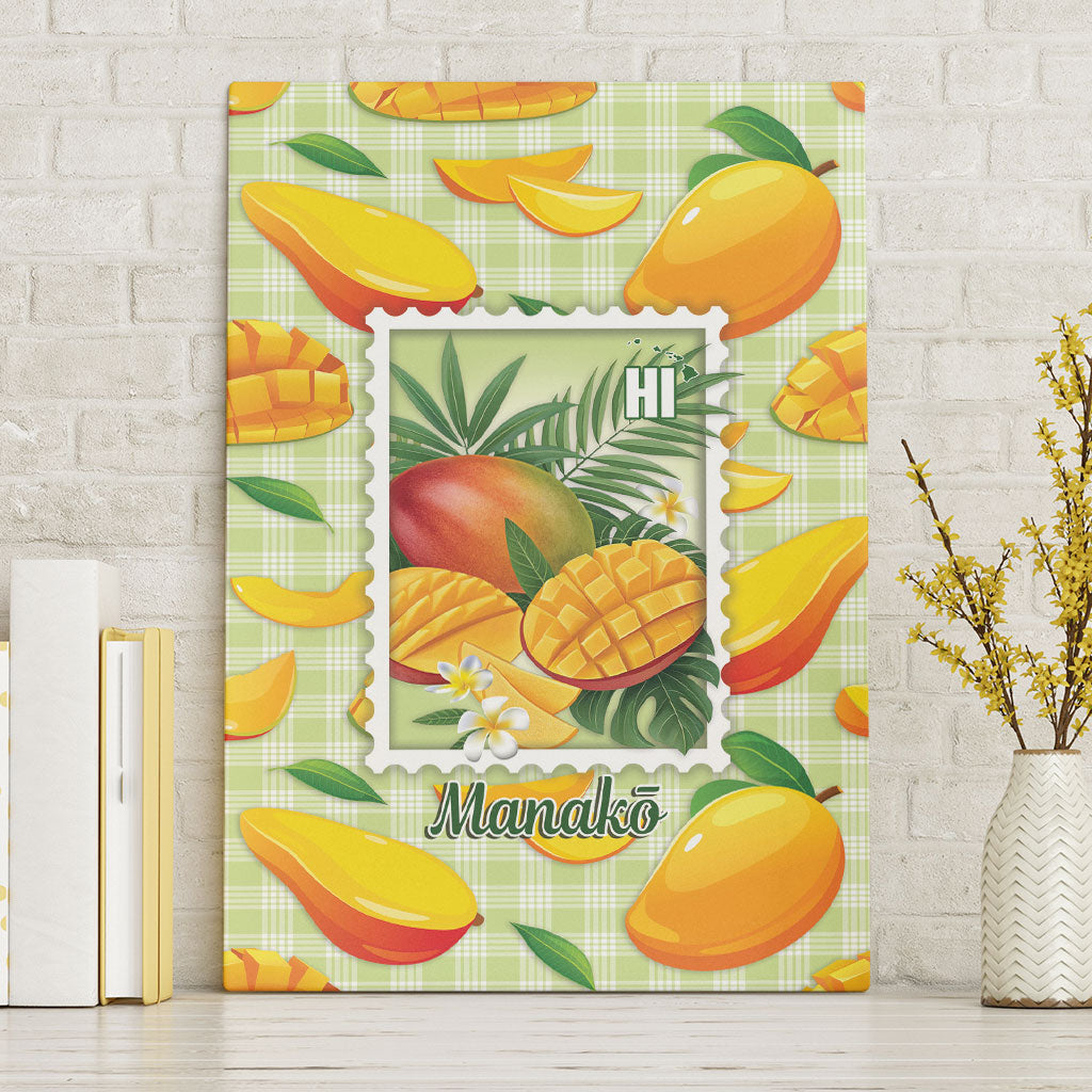 Aloha Hawaii Manako Palaka Motifs Canvas Wall Art Hawaiian Mango Stylized Stamp LT14 Without Frame Yellow - Polynesian Pride