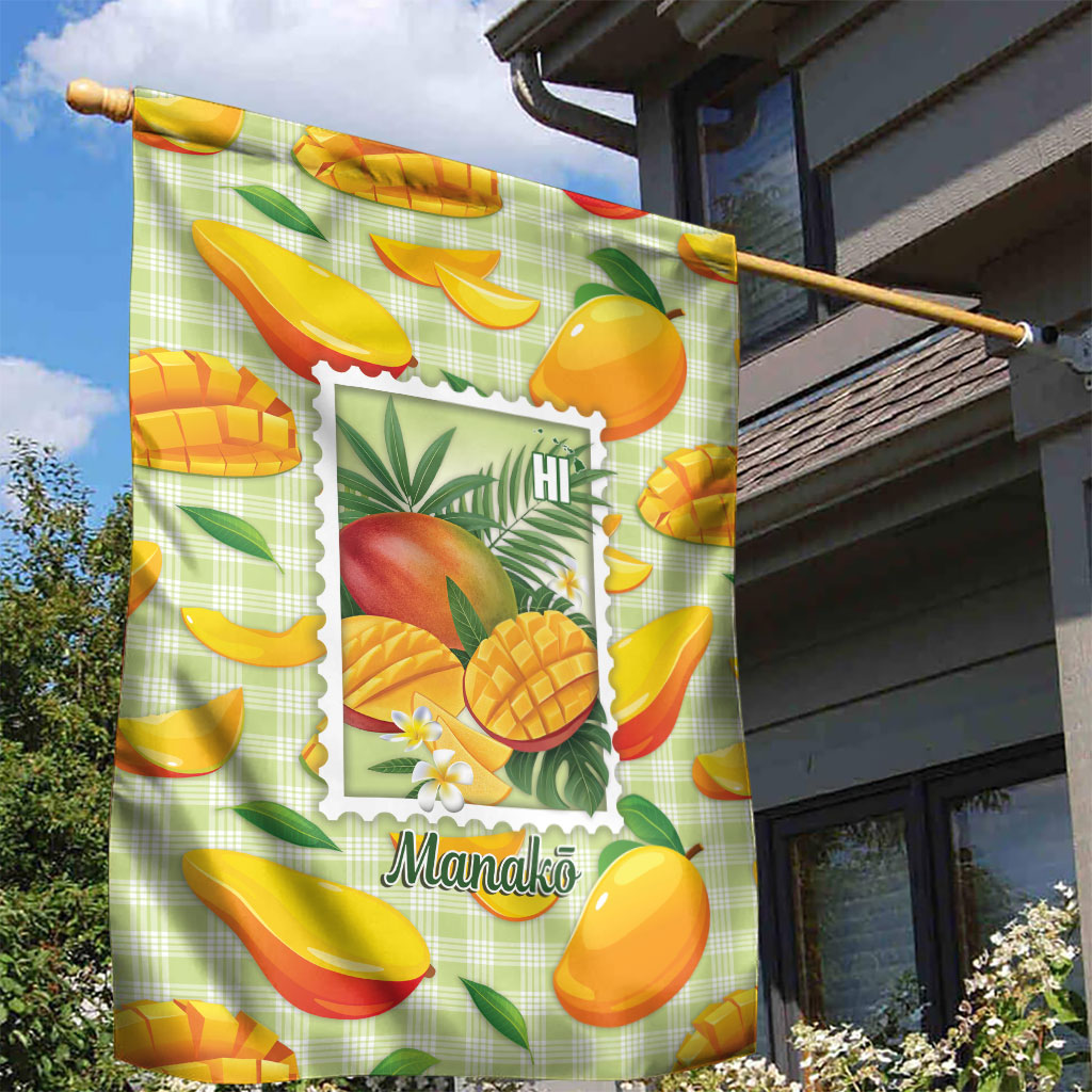 Aloha Hawaii Manako Palaka Motifs Garden Flag Hawaiian Mango Stylized Stamp LT14 - Polynesian Pride