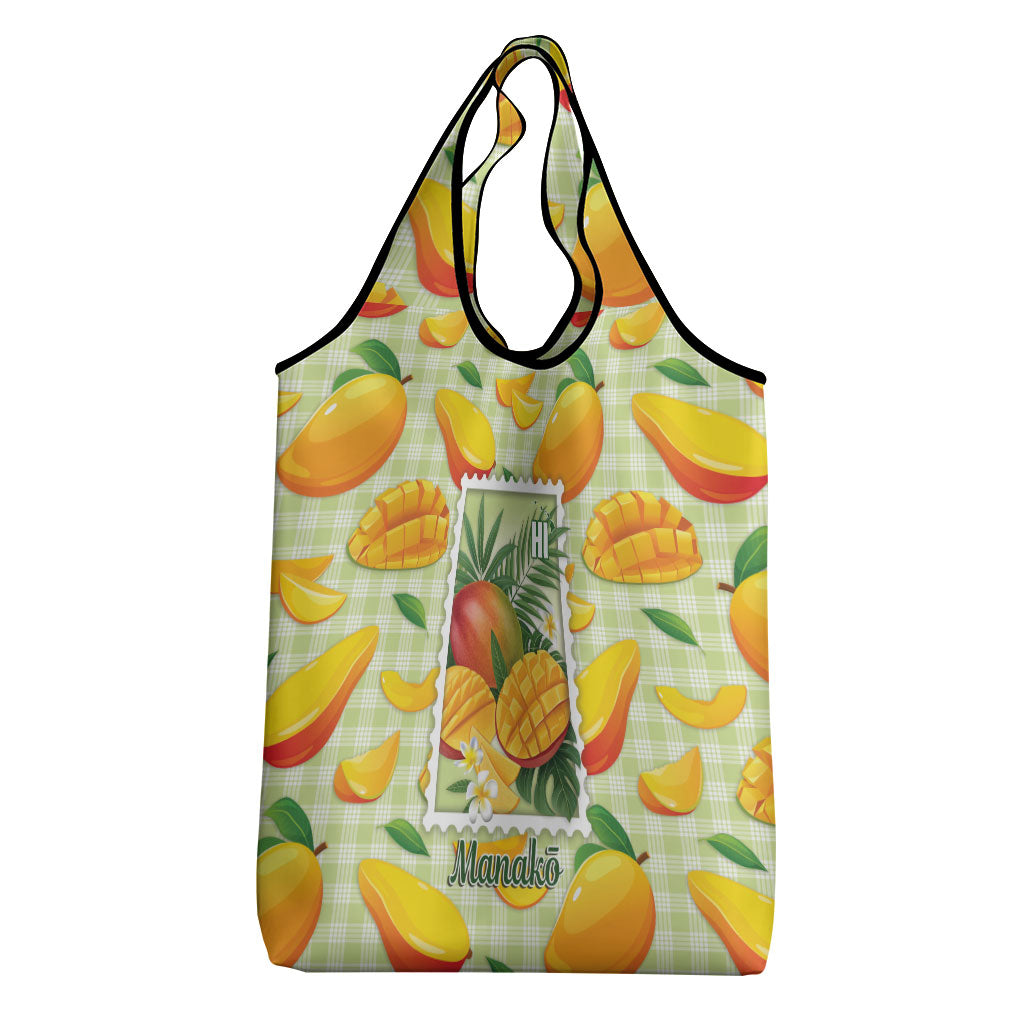 Aloha Hawaii Manako Palaka Motifs Grocery Bag Hawaiian Mango Stylized Stamp LT14 - Polynesian Pride