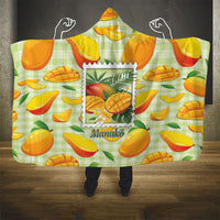Aloha Hawaii Manako Palaka Motifs Hooded Blanket Hawaiian Mango Stylized Stamp LT14 - Polynesian Pride