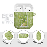 Aloha Hawaii Ulu Palaka Motifs AirPods Case Hawaiian Breadfruit Stylized Stamp LT14 - Polynesian Pride