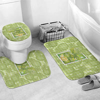 Aloha Hawaii Ulu Palaka Motifs Bathroom Set Hawaiian Breadfruit Stylized Stamp LT14 Mat Set Only (3 pcs) One Size Green - Polynesian Pride