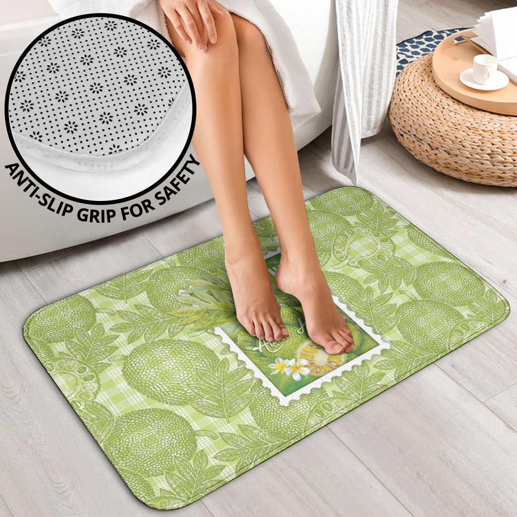 Aloha Hawaii Ulu Palaka Motifs Bathroom Set Hawaiian Breadfruit Stylized Stamp LT14 - Polynesian Pride