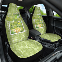 Aloha Hawaii Ulu Palaka Motifs Car Seat Cover Hawaiian Breadfruit Stylized Stamp LT14 One Size Green - Polynesian Pride