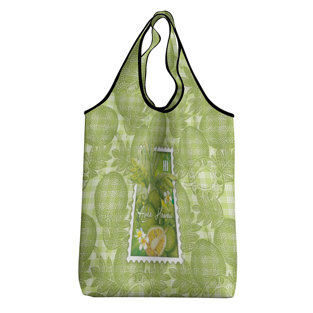 Aloha Hawaii Ulu Palaka Motifs Grocery Bag Hawaiian Breadfruit Stylized Stamp LT14 - Polynesian Pride