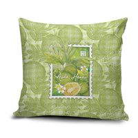Aloha Hawaii Ulu Palaka Motifs Pillow Cover Hawaiian Breadfruit Stylized Stamp LT14 Green - Polynesian Pride