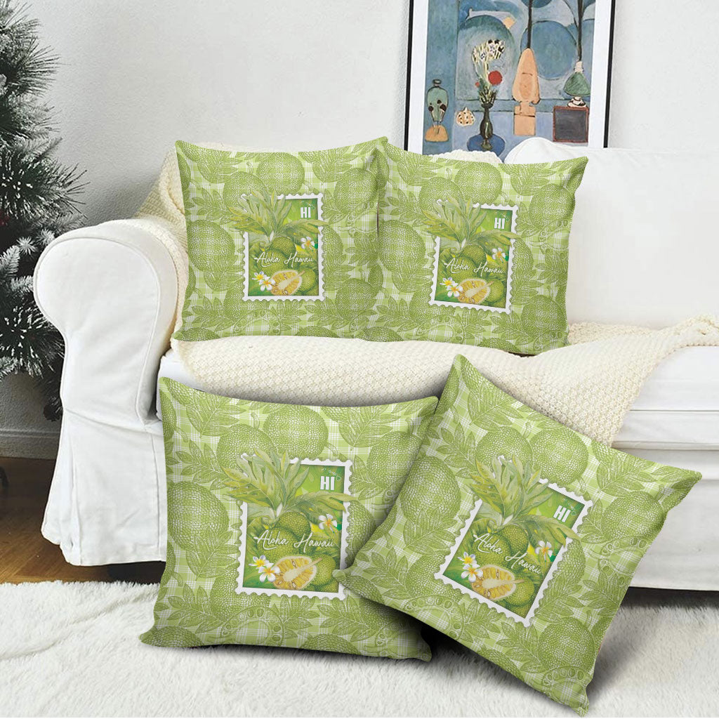 Aloha Hawaii Ulu Palaka Motifs Pillow Cover Hawaiian Breadfruit Stylized Stamp LT14 - Polynesian Pride