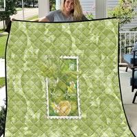 Aloha Hawaii Ulu Palaka Motifs Quilt Hawaiian Breadfruit Stylized Stamp LT14 Green - Polynesian Pride