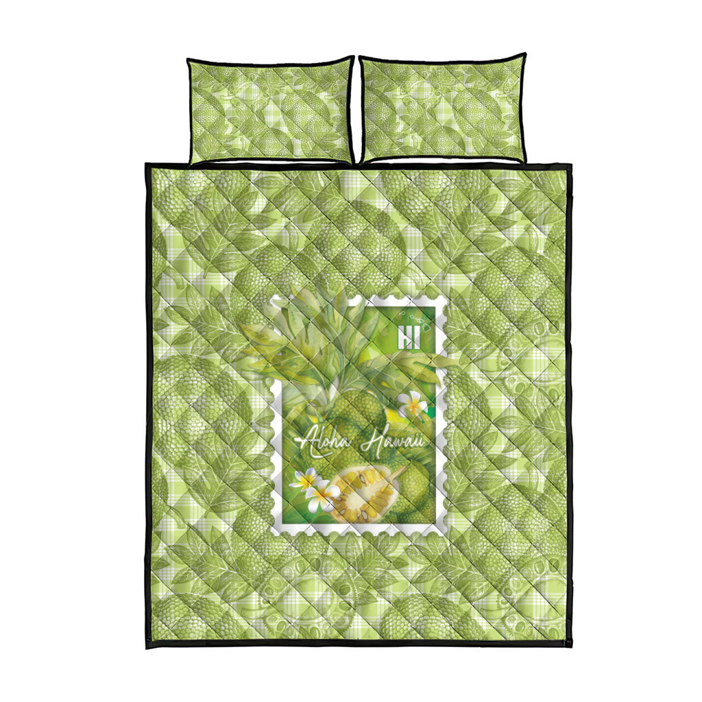Aloha Hawaii Ulu Palaka Motifs Quilt Bed Set Hawaiian Breadfruit Stylized Stamp LT14 - Polynesian Pride