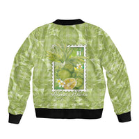 Aloha Hawaii Ulu Palaka Motifs Sleeve Zip Bomber Jacket Hawaiian Breadfruit Stylized Stamp LT14 - Polynesian Pride