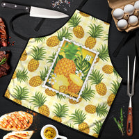 Aloha Hawaii Hala Kahiki Palaka Motifs Apron Hawaiian Pineapple Stylized Stamp LT14 Yellow - Polynesian Pride