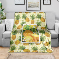 Aloha Hawaii Hala Kahiki Palaka Motifs Blanket Hawaiian Pineapple Stylized Stamp LT14 - Polynesian Pride