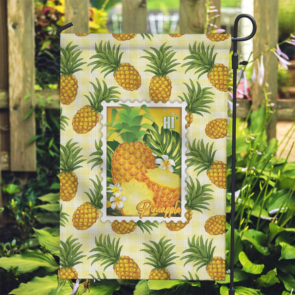 Aloha Hawaii Hala Kahiki Palaka Motifs Garden Flag Hawaiian Pineapple Stylized Stamp LT14 Garden Flag Yellow - Polynesian Pride