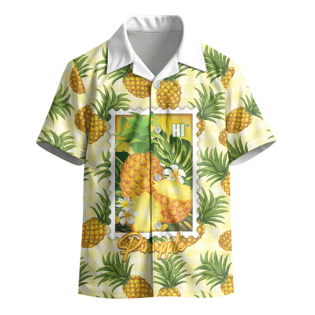 Aloha Hawaii Hala Kahiki Palaka Motifs Kid Hawaiian Shirt Hawaiian Pineapple Stylized Stamp LT14 - Polynesian Pride