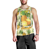 Aloha Hawaii Hala Kahiki Palaka Motifs Men Tank Top Hawaiian Pineapple Stylized Stamp LT14 - Polynesian Pride