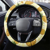 Aloha Hawaii Hala Kahiki Palaka Motifs Steering Wheel Cover Hawaiian Pineapple Stylized Stamp LT14 - Polynesian Pride
