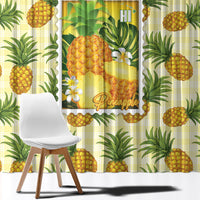 Aloha Hawaii Hala Kahiki Palaka Motifs Window Curtain Hawaiian Pineapple Stylized Stamp LT14 - Polynesian Pride