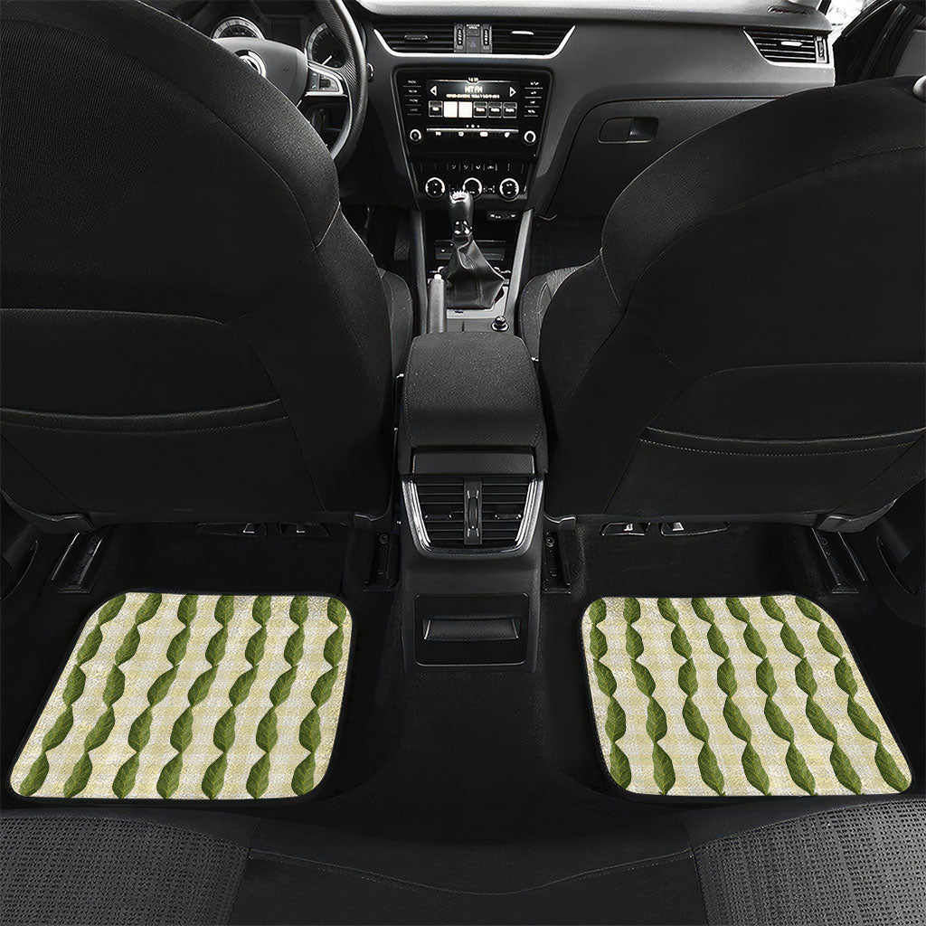 Aloha Hawaii Rambutan Palaka Motifs Car Mats Hawaiian Fruit Stylized Stamp LT14 Set 2pcs - Back Yellow - Polynesian Pride