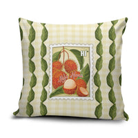 Aloha Hawaii Rambutan Palaka Motifs Pillow Cover Hawaiian Fruit Stylized Stamp LT14 Yellow - Polynesian Pride