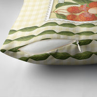 Aloha Hawaii Rambutan Palaka Motifs Pillow Cover Hawaiian Fruit Stylized Stamp LT14 - Polynesian Pride