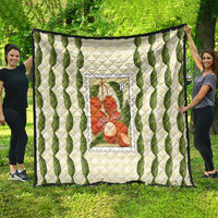 Aloha Hawaii Rambutan Palaka Motifs Quilt Hawaiian Fruit Stylized Stamp LT14 - Polynesian Pride