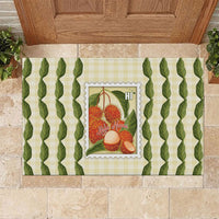 Aloha Hawaii Rambutan Palaka Motifs Rubber Doormat Hawaiian Fruit Stylized Stamp LT14 Yellow - Polynesian Pride