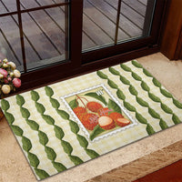 Aloha Hawaii Rambutan Palaka Motifs Rubber Doormat Hawaiian Fruit Stylized Stamp LT14 - Polynesian Pride