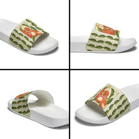 Aloha Hawaii Rambutan Palaka Motifs Slide Sandals Hawaiian Fruit Stylized Stamp LT14 - Polynesian Pride