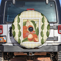 Aloha Hawaii Rambutan Palaka Motifs Spare Tire Cover Hawaiian Fruit Stylized Stamp LT14 Yellow - Polynesian Pride