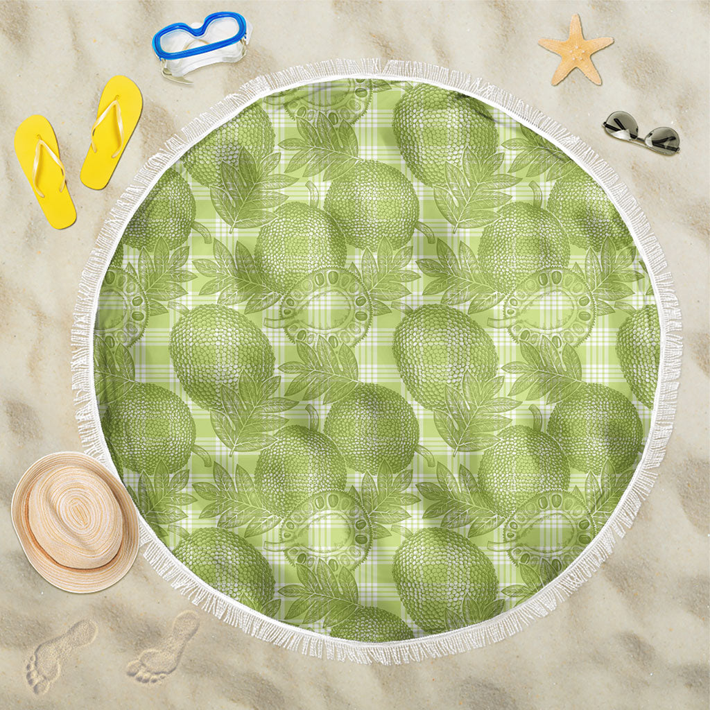 Omaomao Hawaii Breadfruit Palaka Motifs Beach Blanket LT14 One Size 150cm Green - Polynesian Pride