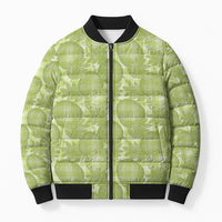 Omaomao Hawaii Breadfruit Palaka Motifs Bomber Puffer Jacket LT14 Unisex Green - Polynesian Pride