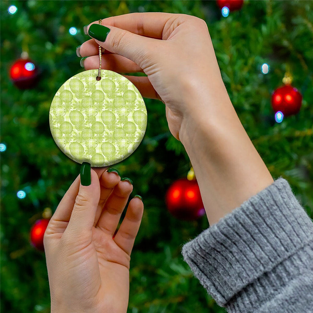 Omaomao Hawaii Breadfruit Palaka Motifs Ceramic Ornament LT14 - Polynesian Pride