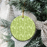 Omaomao Hawaii Breadfruit Palaka Motifs Ceramic Ornament LT14 - Polynesian Pride