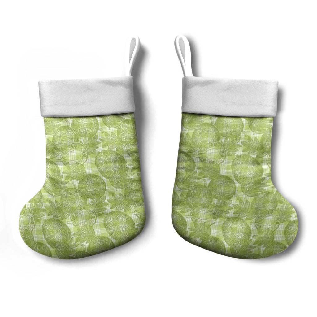 Omaomao Hawaii Breadfruit Palaka Motifs Christmas Stocking LT14 - Polynesian Pride