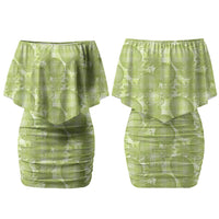 Omaomao Hawaii Breadfruit Palaka Motifs Couples Matching Off Shoulder Short Dress and Hawaiian Shirt LT14 - Polynesian Pride