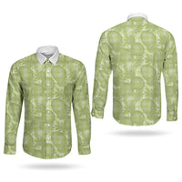 Omaomao Hawaii Breadfruit Palaka Motifs Couples Matching Short Sleeve Bodycon Dress and Long Sleeve Button Shirt LT14 - Polynesian Pride