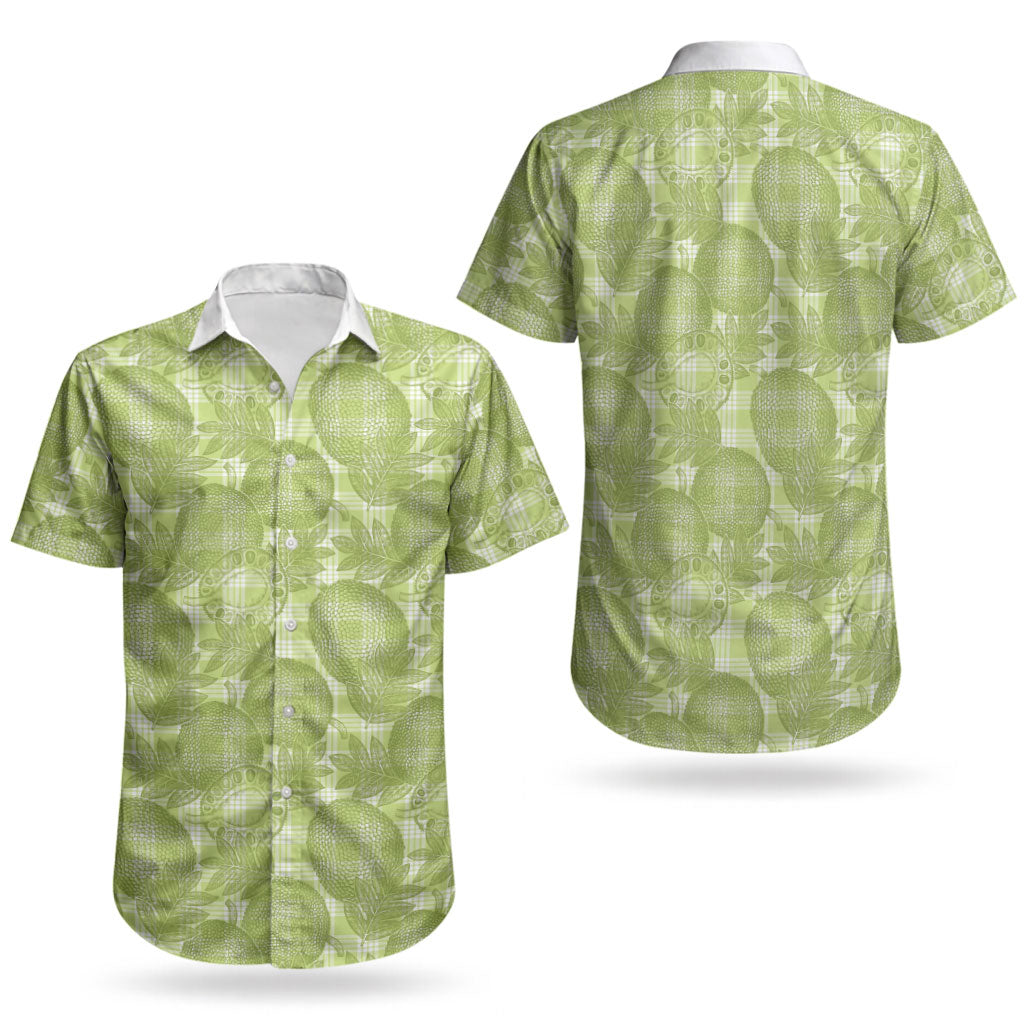 Omaomao Hawaii Breadfruit Palaka Motifs Couples Matching Tank Maxi Dress and Hawaiian Shirt LT14 - Polynesian Pride