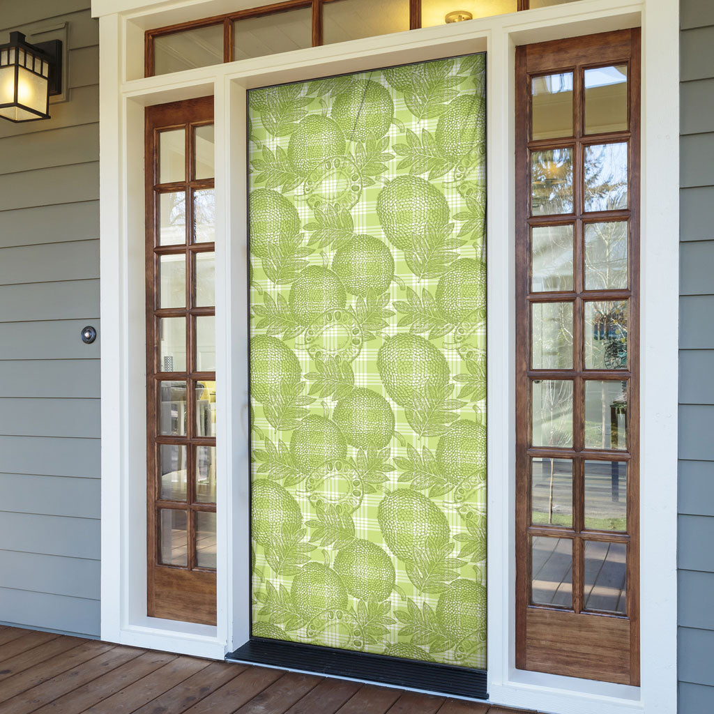 Omaomao Hawaii Breadfruit Palaka Motifs Door Cover LT14 - Polynesian Pride