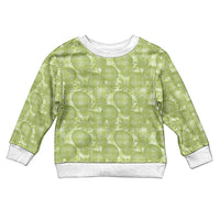 Omaomao Hawaii Breadfruit Palaka Motifs Kid Ugly Christmas Sweater LT14 Kid Green - Polynesian Pride